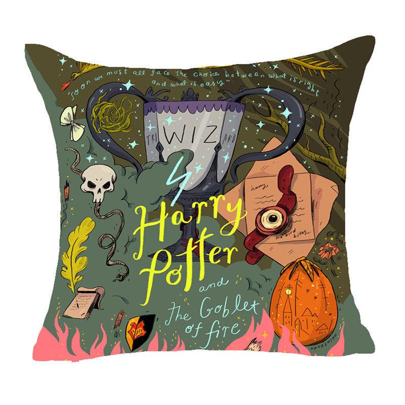 Áo Gối Bằng Vải Lanh / Cotton Với Họa Tiết Theo Phong Cách Harry Potter Dùng Trong Trang Trí Nhà