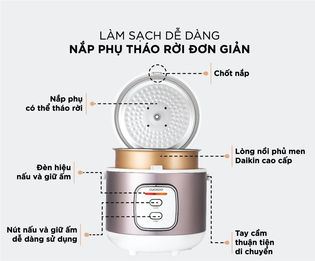 Nồi cơm điện Cuckoo CR1005 1.8 LÍT - Hàng chính hãng