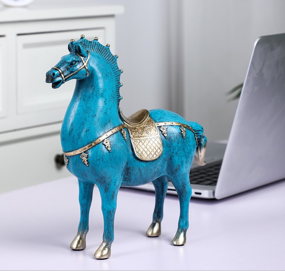 Ngựa xanh phú quý - Decor để bàn
