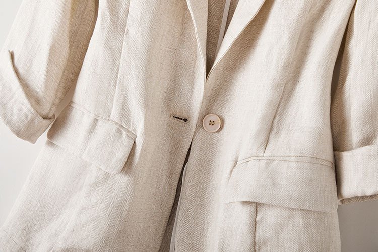 Áo Vest blaze nữ dáng lửng tay lỡ trẻ trung, chất vải Linen mềm mát, thích hợp Hè, Thu Bz11