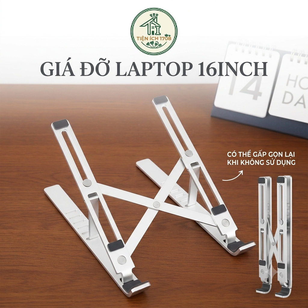 Giá Đỡ Laptop 16inch 2 Thanh Chữ X (Nhôm Đúc) P3-1