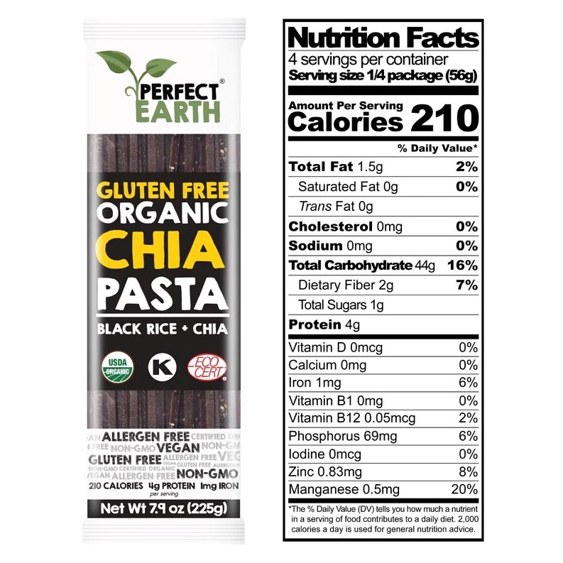Bún Gạo Hữu Cơ Bổ Sung Hạt Chia - Perfect Earth Organic Rice Instant Noodle Chia Seeds