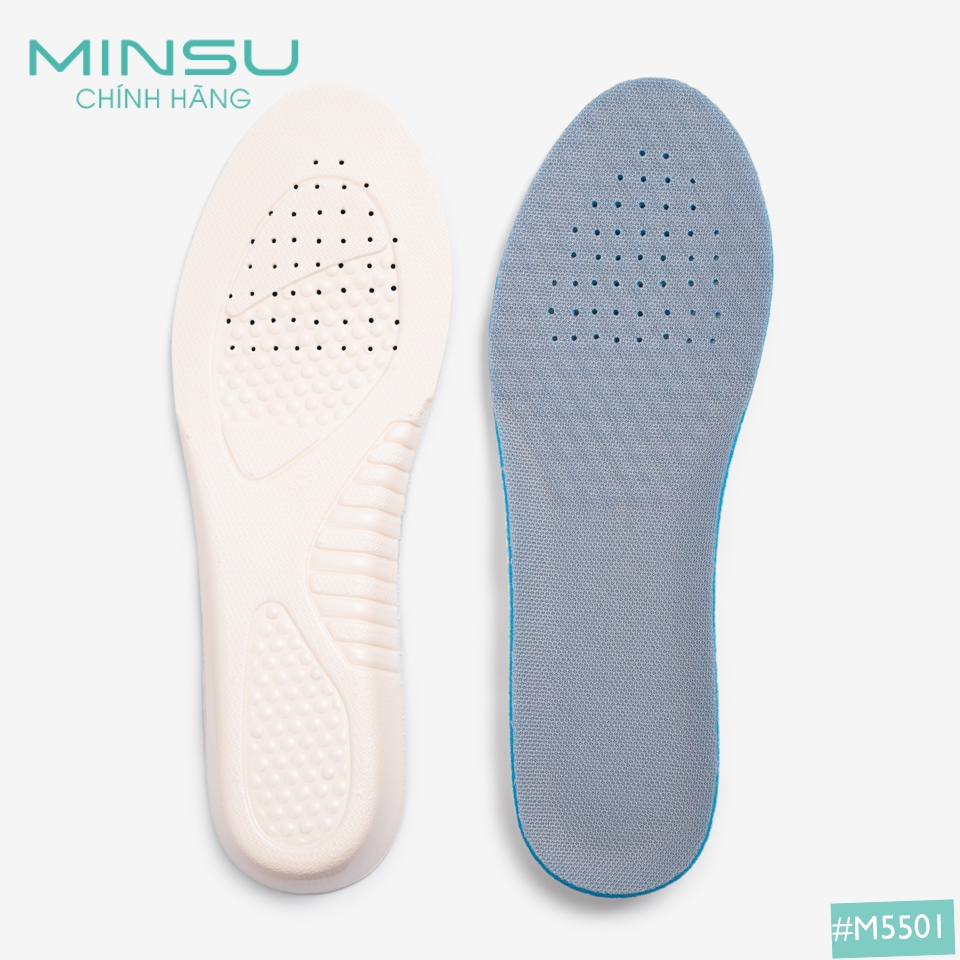 Lót Giày Thể Thao Tăng Chiều Cao Nam Nữ MINSU M5501, Miếng Lót Giày Độn Đế Khử Mùi Thoáng Khí Chống Hôi Chân
