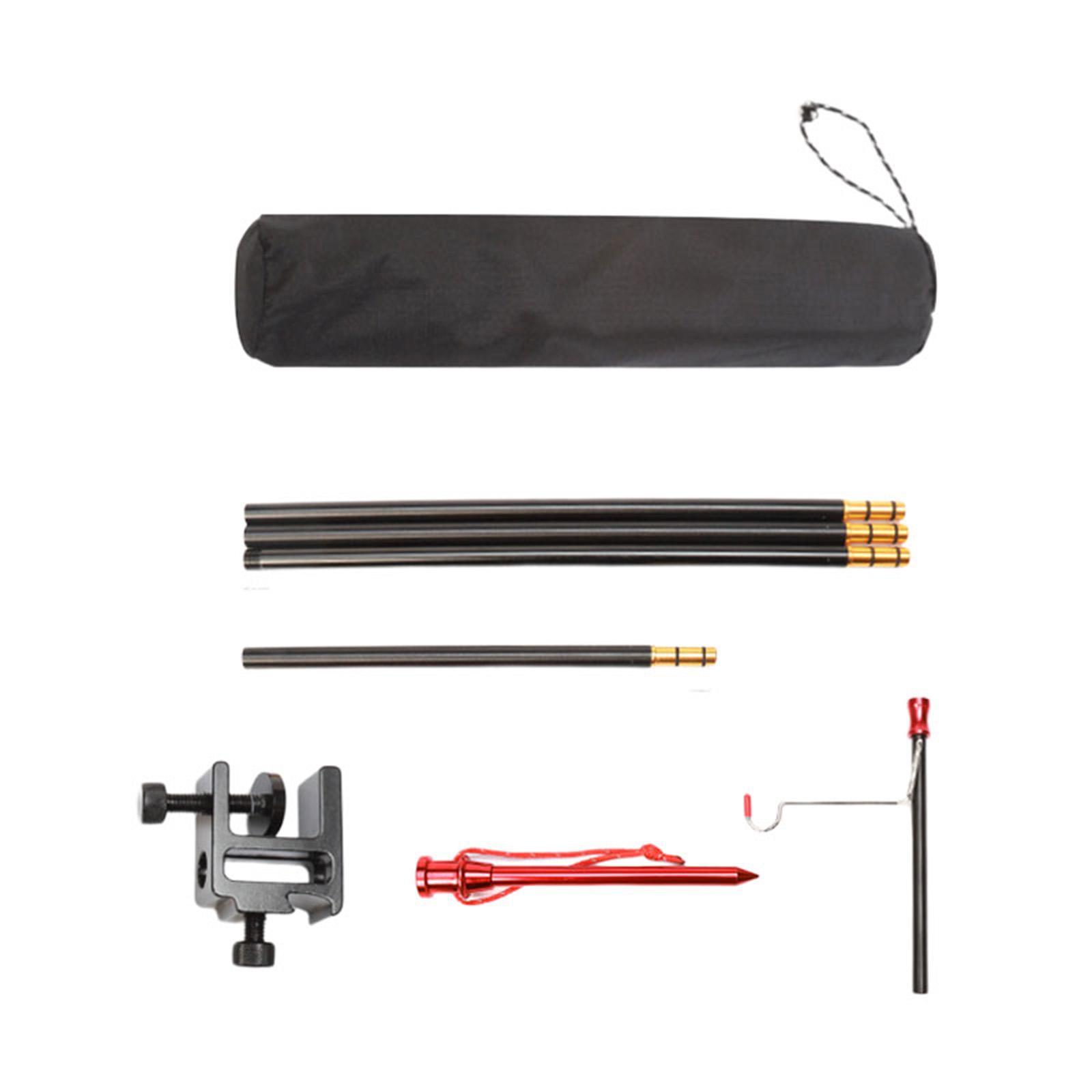 Camping Lantern Stand Aluminum Alloy Hanging Tent Light Holder Collapsible Bracket Outdoor Lamp Pole Post for Traveling Fishing Picnic BBQ