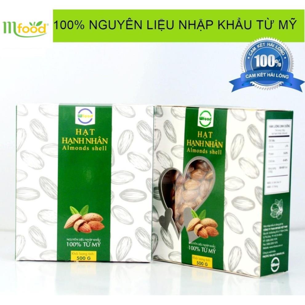 Hạnh Nhân Nguyên Vị [HIỆU MFOOD] Tách Vỏ Hộp Nhập Khẩu Mỹ, Hộp 500gr, Chống Lão Hóa, Tăng Cường Hệ Miễn Dịch, Điều Hòa Tim Mạch