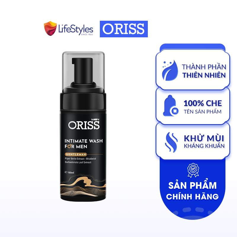 Dung Dịch Vệ Sinh Chuyên Biệt Dành Cho Nam Giới Dạng Bọt Oriss Men Gentlemen 120ml/chai