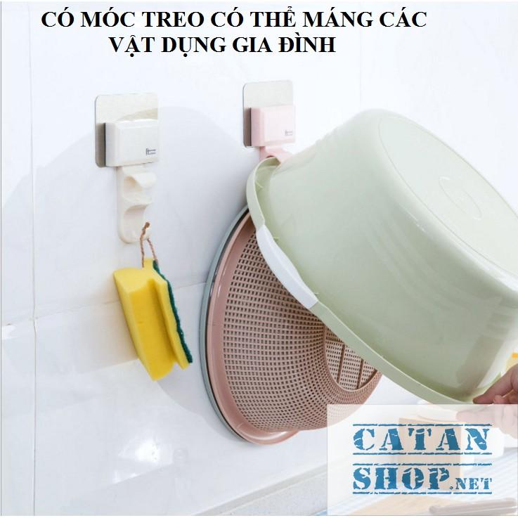 Móc Nhựa Dán Tường Treo Thau Chậu, Khăn, Giá Gắn Tường Treo Đồ Nhà Bếp, Nhà Tắm GD378-MTreoThau-2T