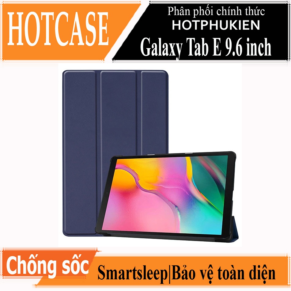 Bao da chống sốc cho Samsung Galaxy Tab E T560 / T561 hiệu HOTCASE thiết kế siêu mỏng hỗ trợ Smartsleep, gập nhiều tư thế, mặt da siêu mịn - hàng nhập khẩu
