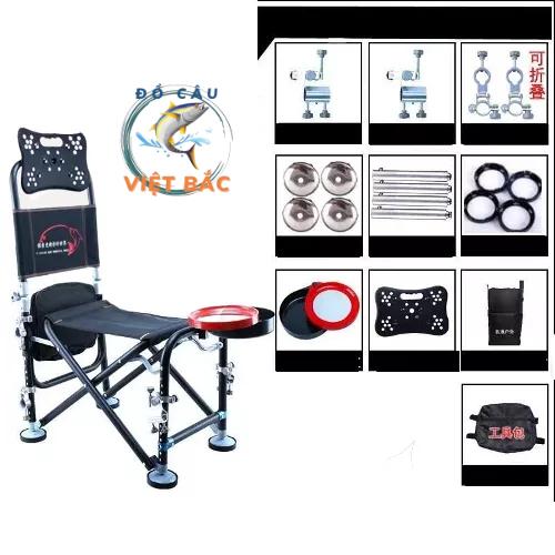 Ghế Câu Đài Hình Cá Chép Tựa Cao Ghế Địa Hình Gồm Đầy Đủ Phụ Kiện Đồ Câu Việt Bắc