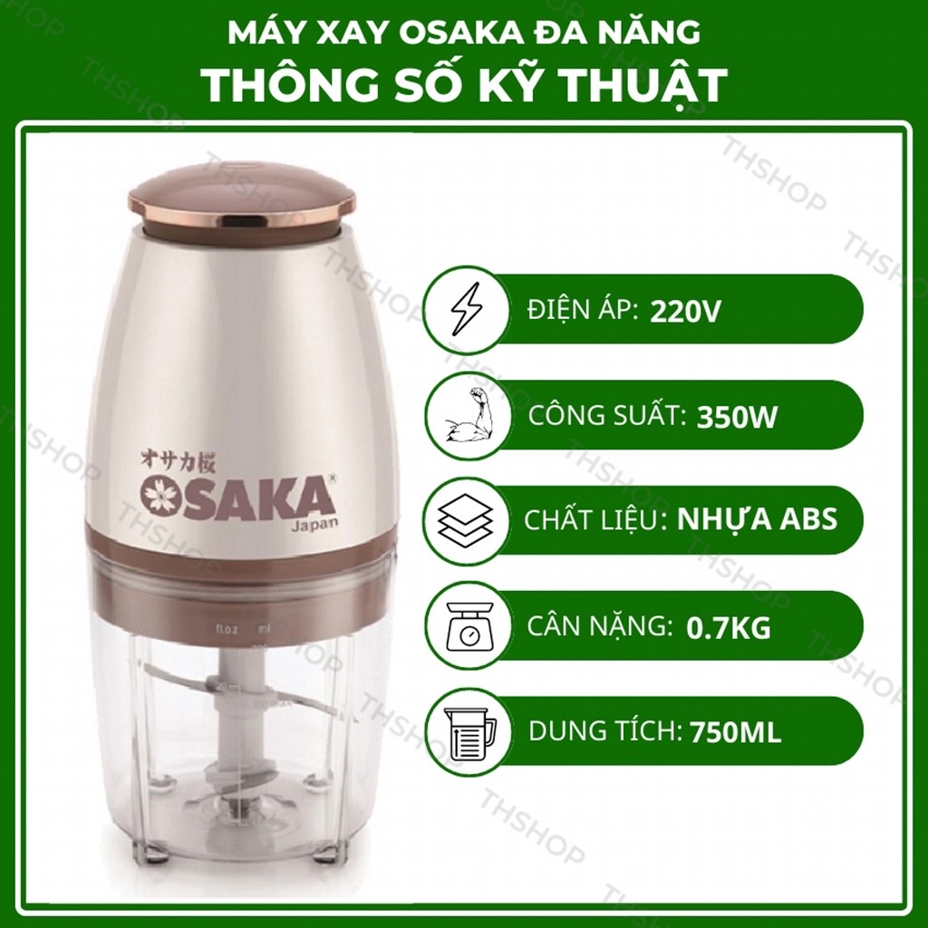 Máy xay thịt , cá đa năng OSAKA , máy xay đá , hoa quả , với 4 lưỡi dao siêu tốc nhỏ gọn và tiện lợi