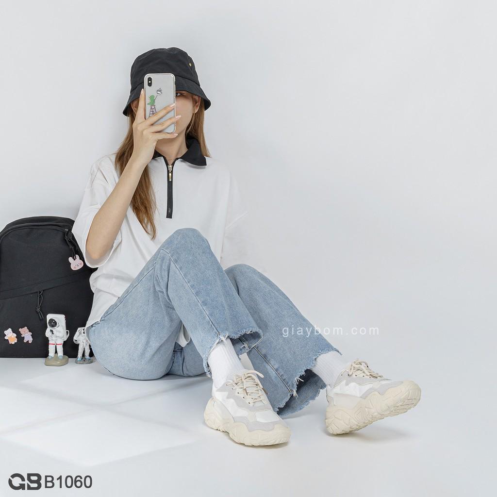 Giày Thể Thao Da Tổng Hợp Đế Cao 4 cm B1060