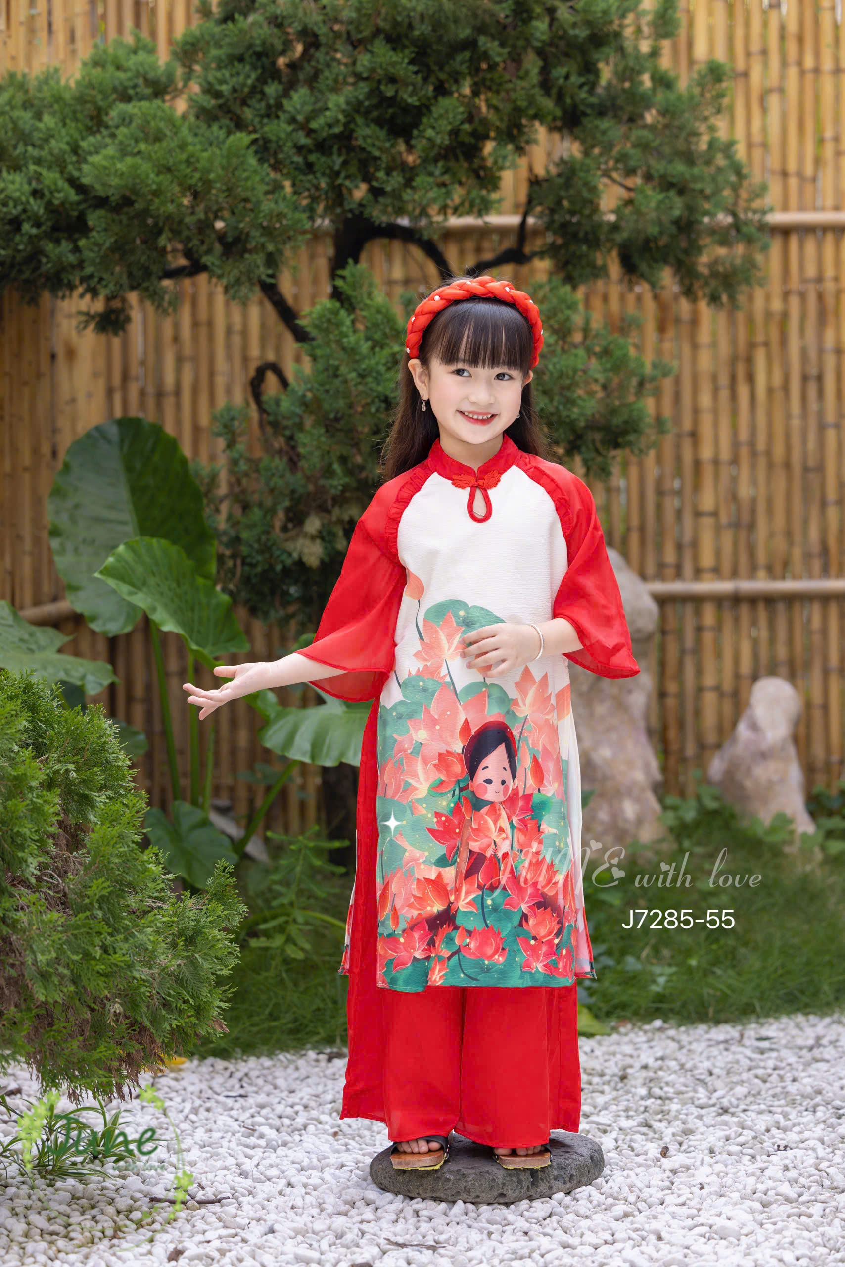 Bộ áo dài tết cho bé gái mẫu hoa mùa xuân xinh xắn diện lễ tết noel giáng sinh năm mới  từ 10-40kg hàng thiết kế cao cấp
