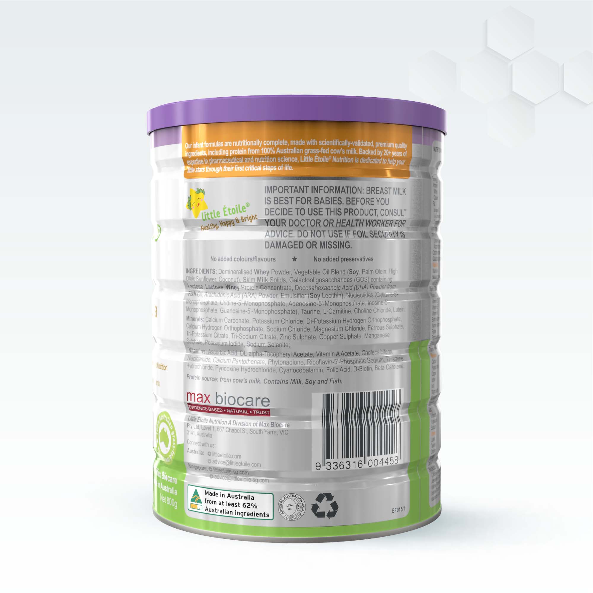 Combo 2 lon Sữa bột ngôi sao nhỏ Little Étoile số 1 800g dành cho bé 0 - 6 tháng