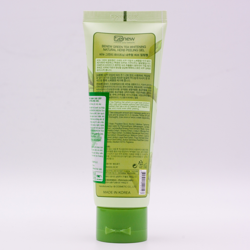 Tẩy da chết trà xanh cao cấp Hàn Quốc Benew Green Tea Peeling Gel (120ml)