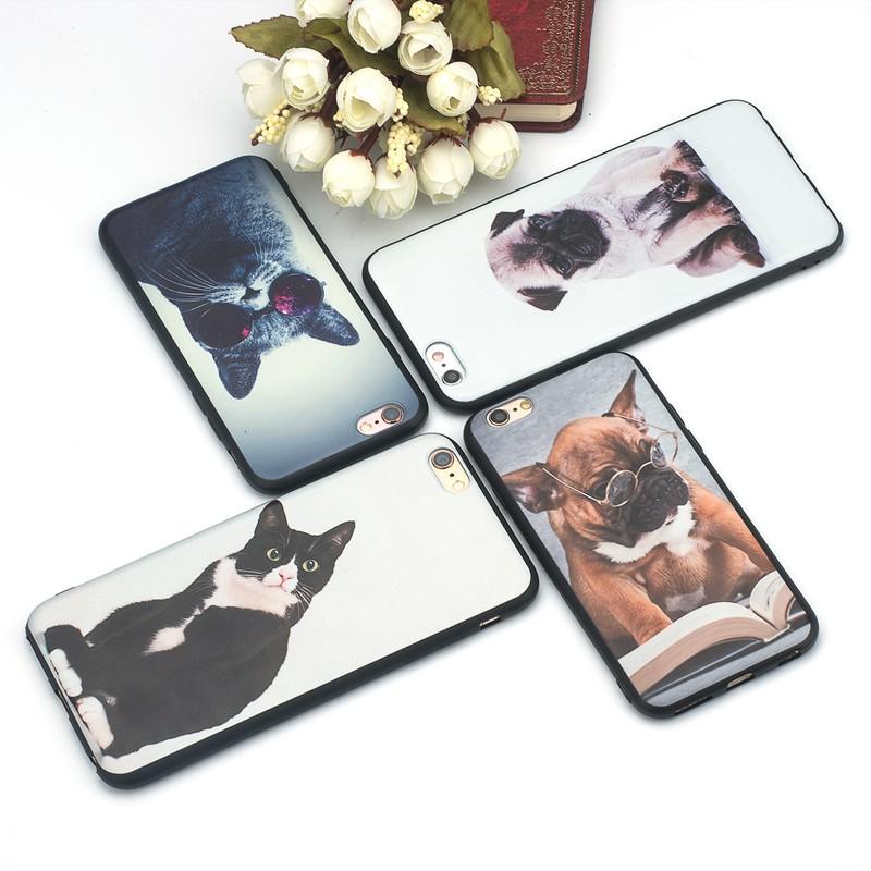 Ốp lưng hình mèo đeo kính đen dành cho Iphone 5 5s 5se 6 6s 6 plus 6s plus 7 7 plus 8 8 plus X XS