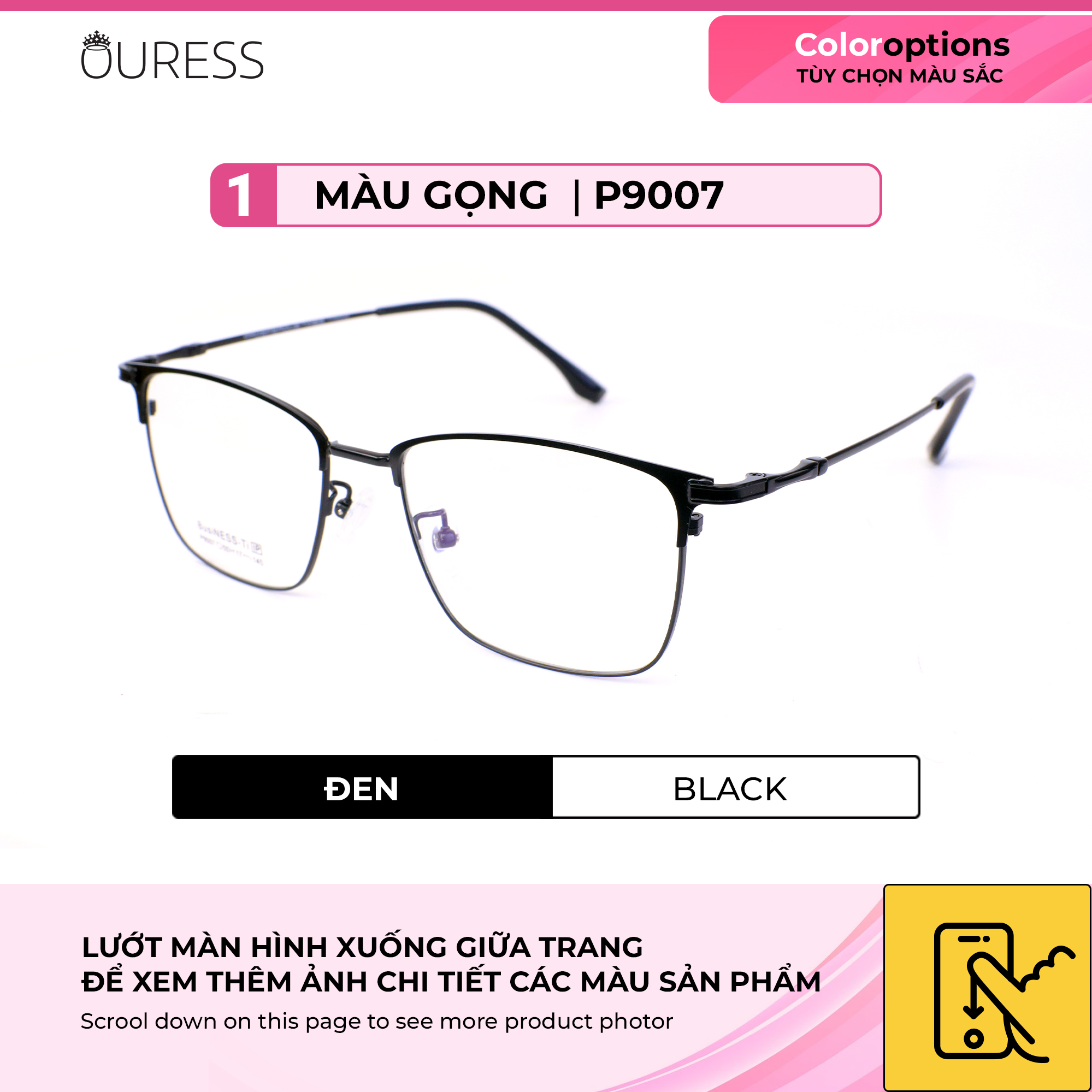 GỌNG KÍNH TITAN NAM CHẤT LIỆU VƯỢT TRỘI SIÊU NHẸ SIÊU BỀN – HÀNG CHÍNH HÃNG P9007
