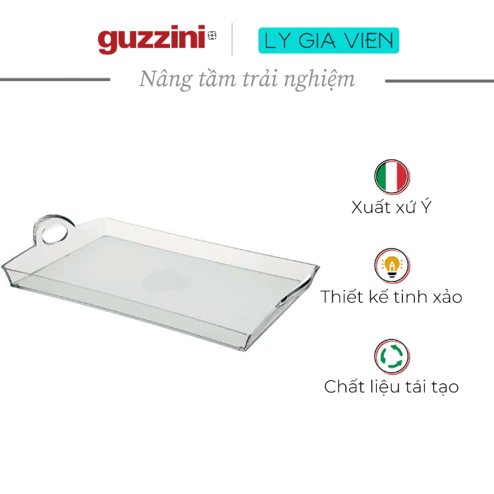 Khay Nhựa Chịu Nhiệt Guzzini Pop Tray - Có Tay Cầm, Kiểu Dáng Chắc Chắc, Chống Trầy Xước