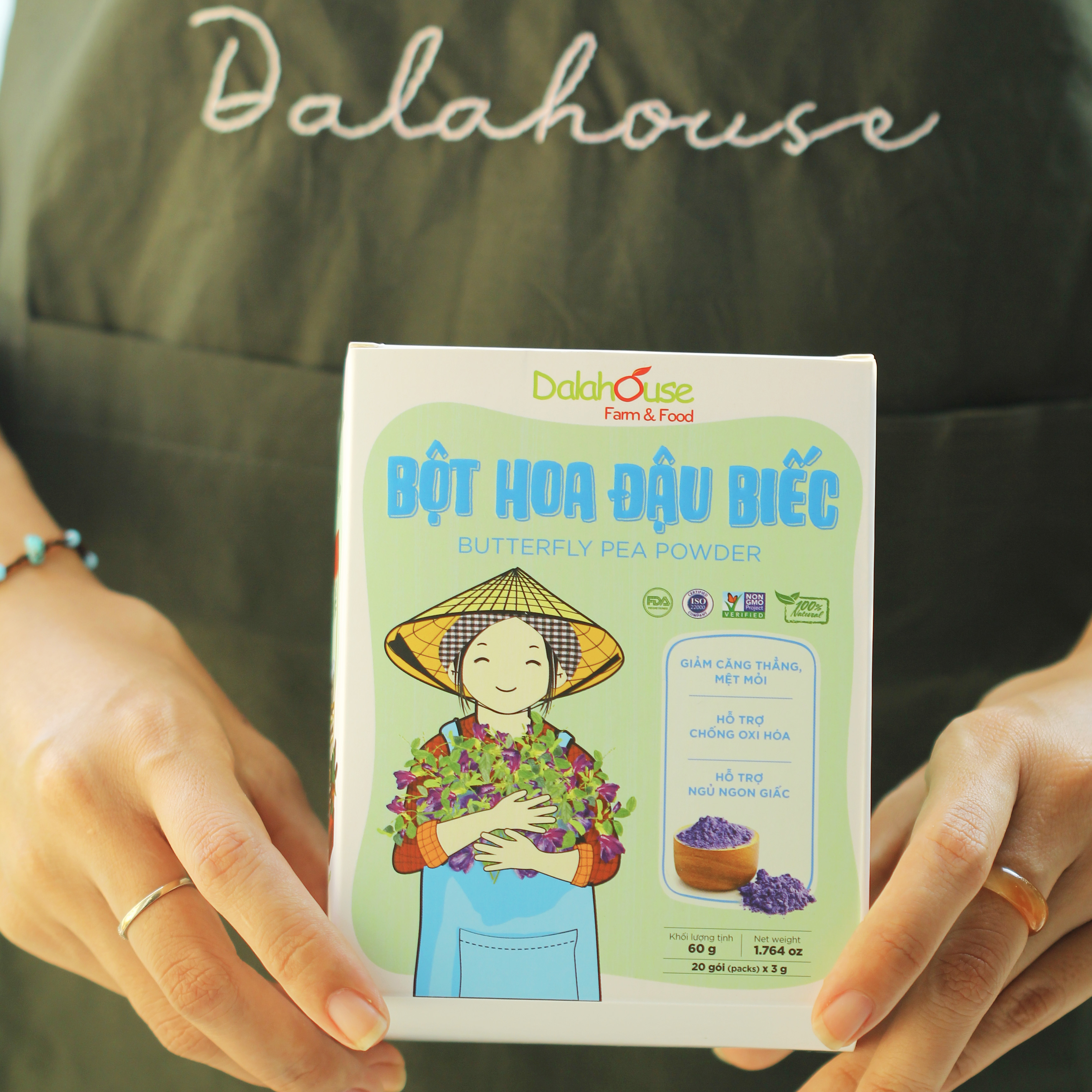 Bột Hoa Đậu Biếc Dalahouse – Hộp 20 Gói x 3gr Tiện Lợi – Cung Cấp Vitamin E&C, Tốt Cho Mắt Và Giúp Ngủ Sâu, 100% Nguyên Chất Được Sấy Lạnh Theo Công Nghệ Nhật