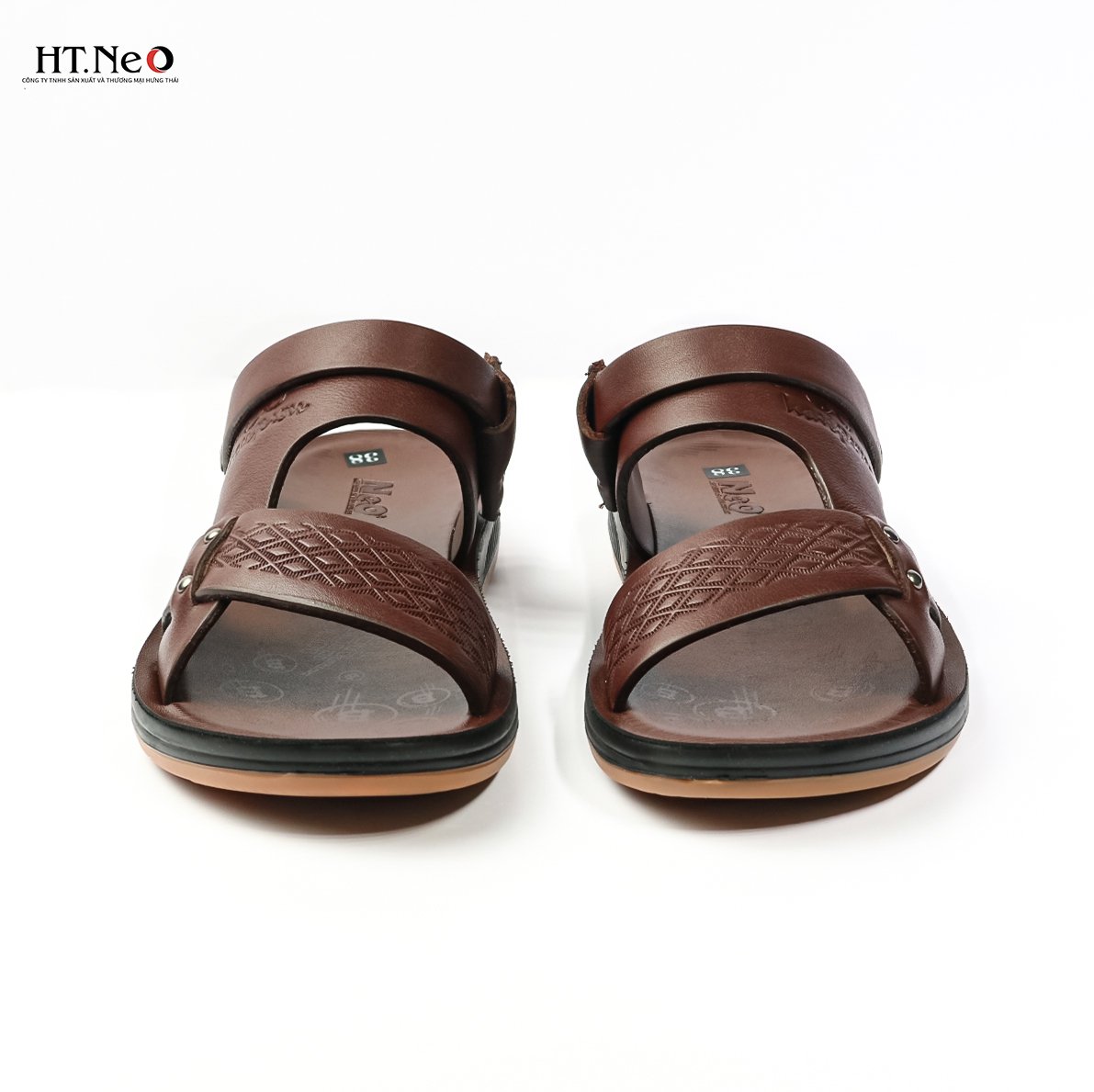 Sandal nam đế cao - Sandal nam HT.NEO da bò siêu xịn, in dập 5g, kiểu dáng cực đẹp, đế cao su non rất êm chân SD29