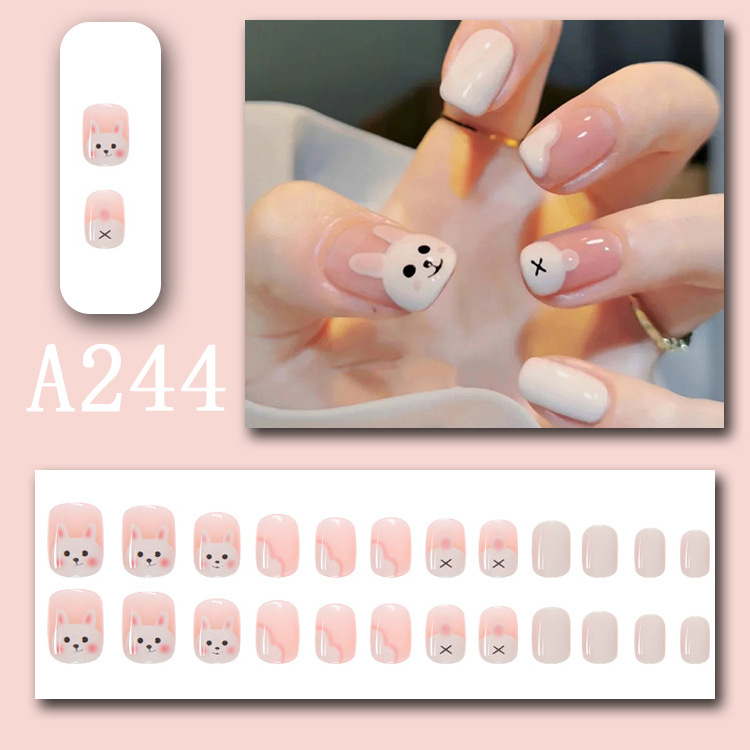 A244-Hộp NAIL BOX 24 móng họa tiết nhiều màu sắc thời trang