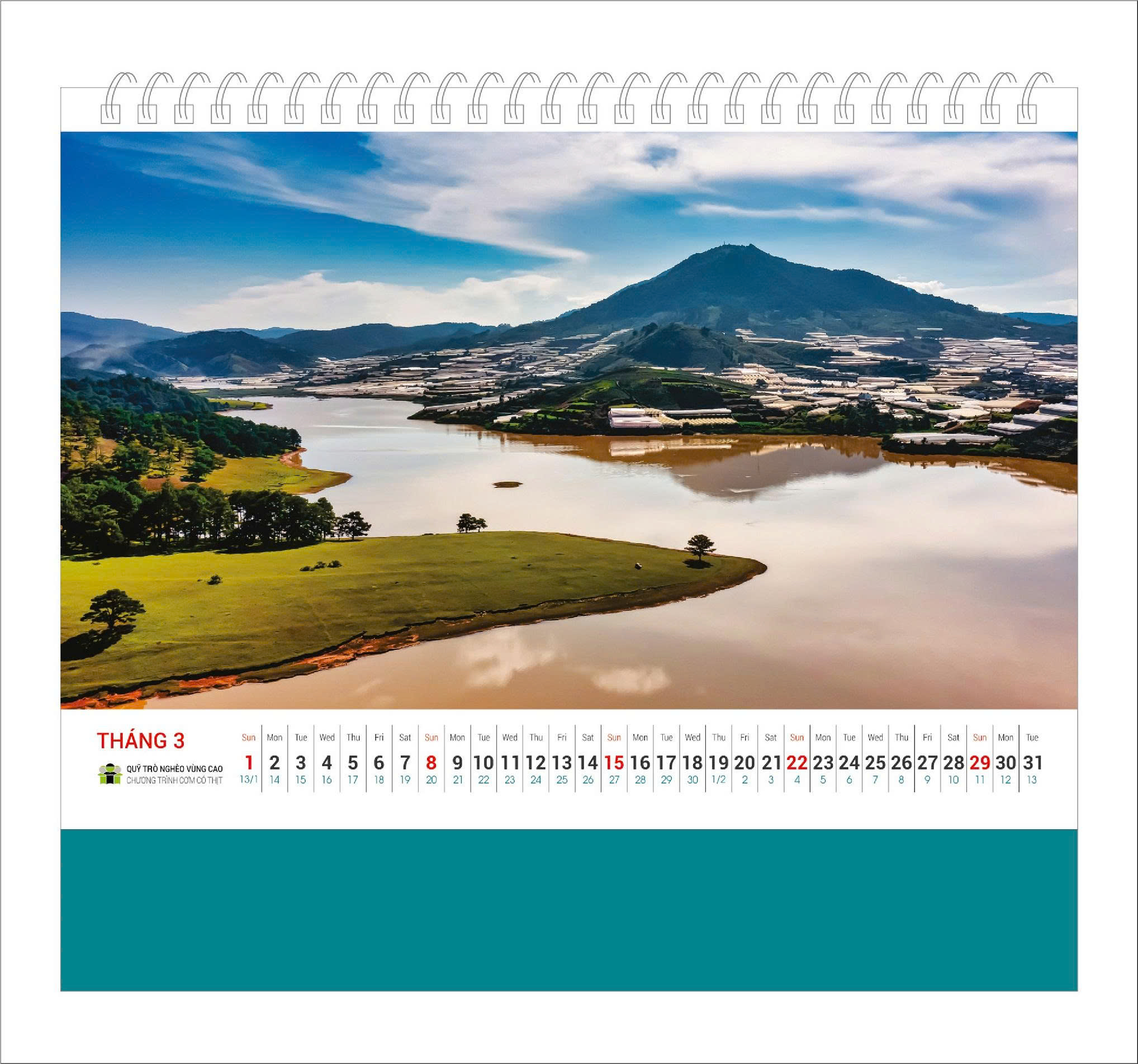 Lịch bàn Phong Cảnh Vùng Cao 2026 - Lịch Cơm Có Thịt