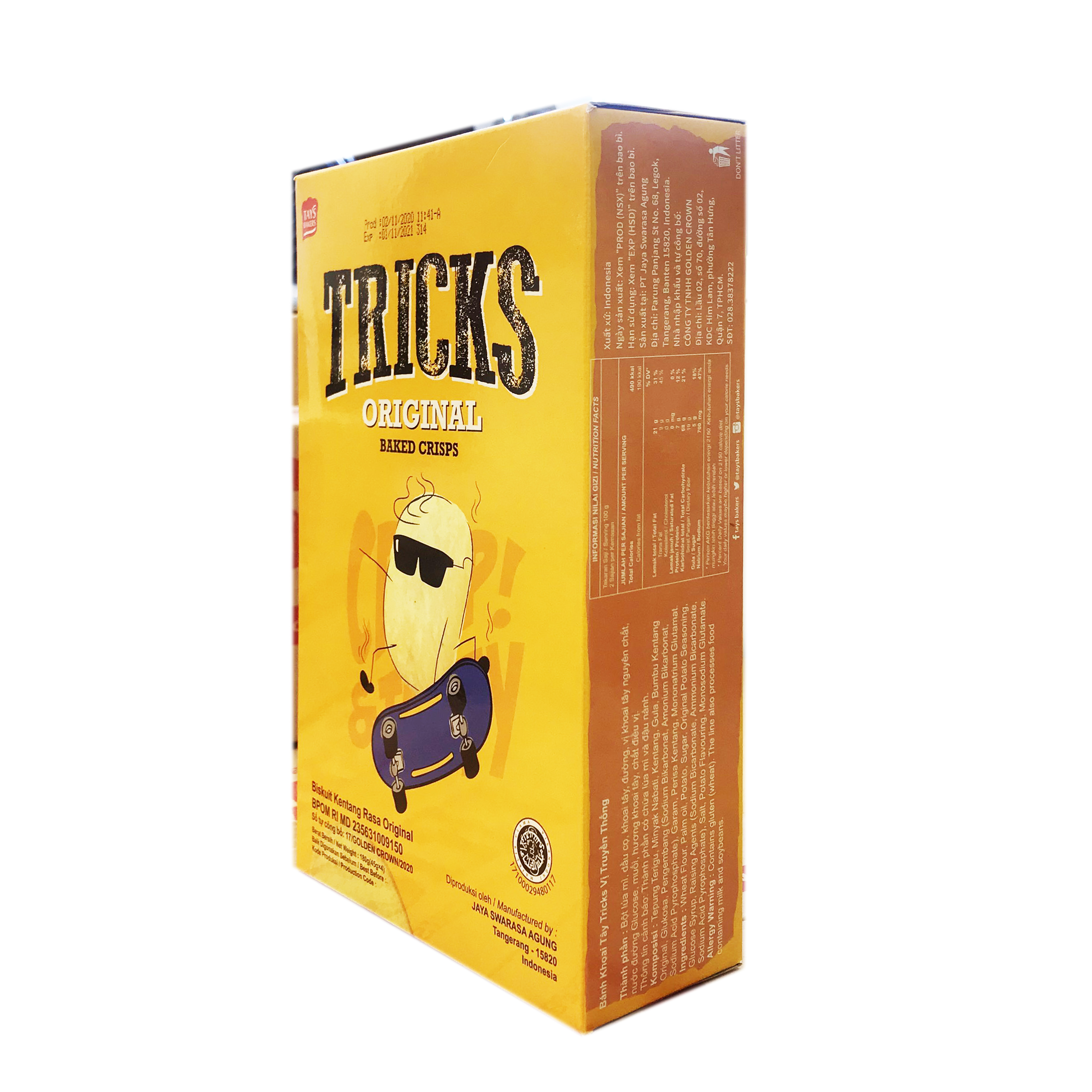 Bánh Crackers Khoai Tây Nướng Tricks Vị Truyền Thống 180g