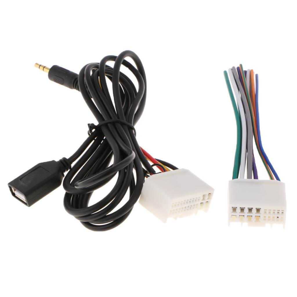 Wire Harness to Connect An Stereo Receiver +USB AUX Line for