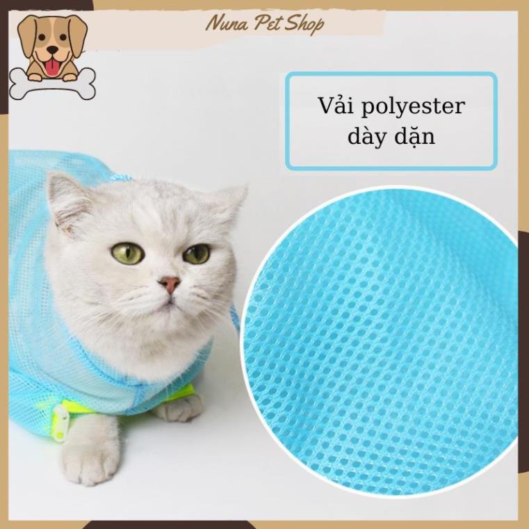 Túi lưới đa năng cho chó mèo - Túi tắm cho mèo, hỗ trợ cắt móng