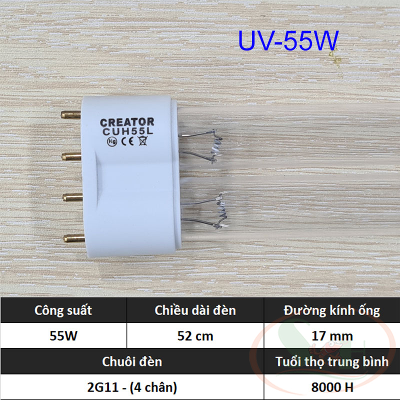 Bóng đèn UV thay thế 5W, 9W, 11W, 18W, 36W, 55W bộ uv bể cá tép