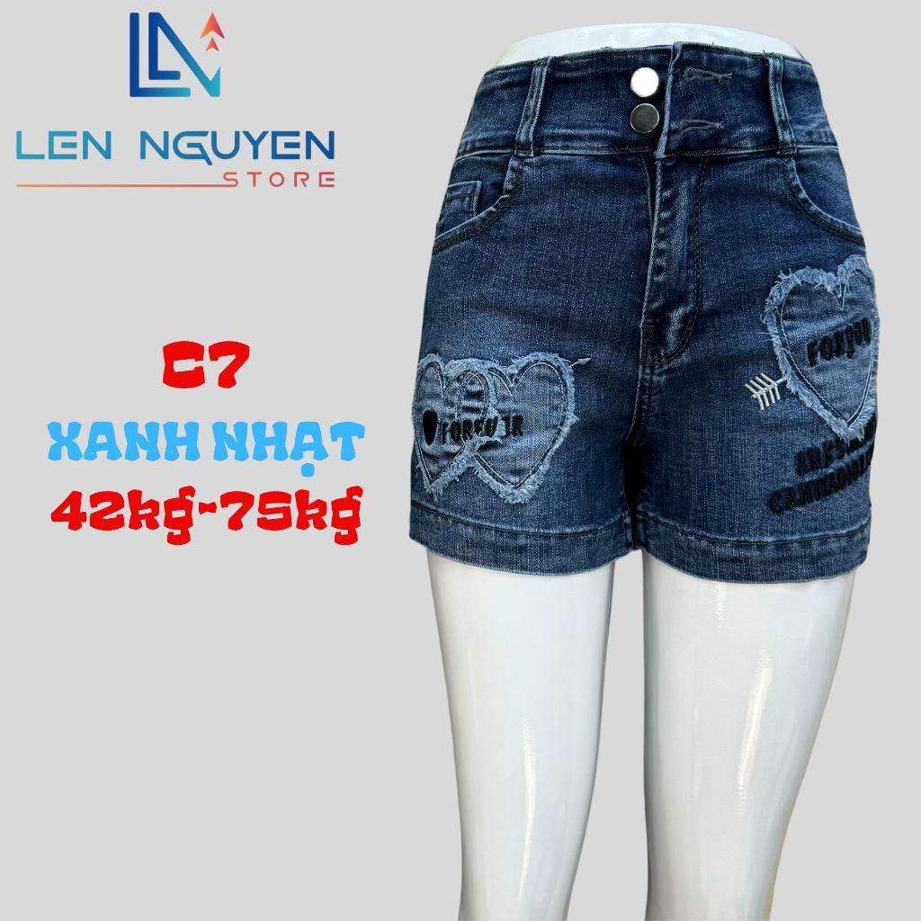 C7_Quần jean nữ, đùi, lưng cao, quần bò nữ dáng ôm, quần rin nữ có big size, cho 42kg đến 75kg,LEN NGUYEN STORE - Xám