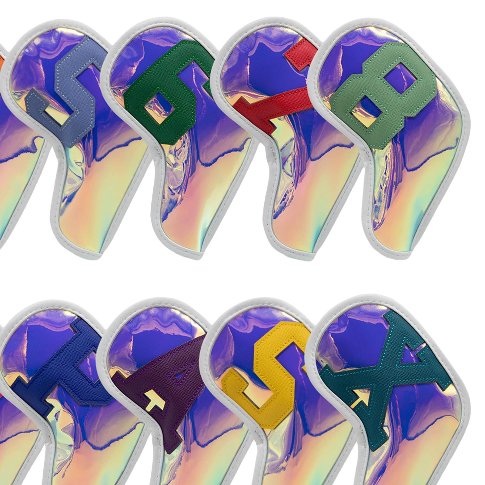 10Pcs Club Head Cover Fits All Brands Big Number Leather Golf Iron Headcover Set