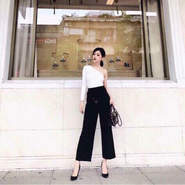 ÁO PHÔNG NỮ TAY DÀI LỆCH VAI TRANG XIXO - AT0007
