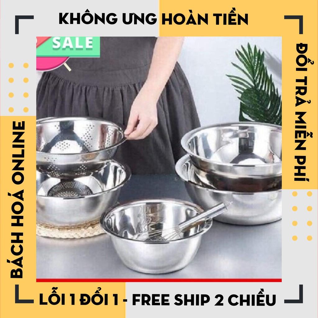 Combo 5 bộ rổ và chậu inox 304 cao cấp