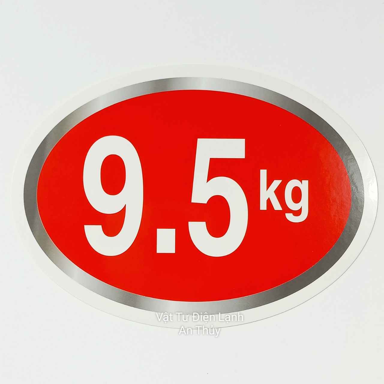 Combo 10 tem 9.5kg dán máy giặt - Tem KG máy giặt - Tem số máy giặt - Tem trang trí máy giặt - Tem trọng lượng máy giặt