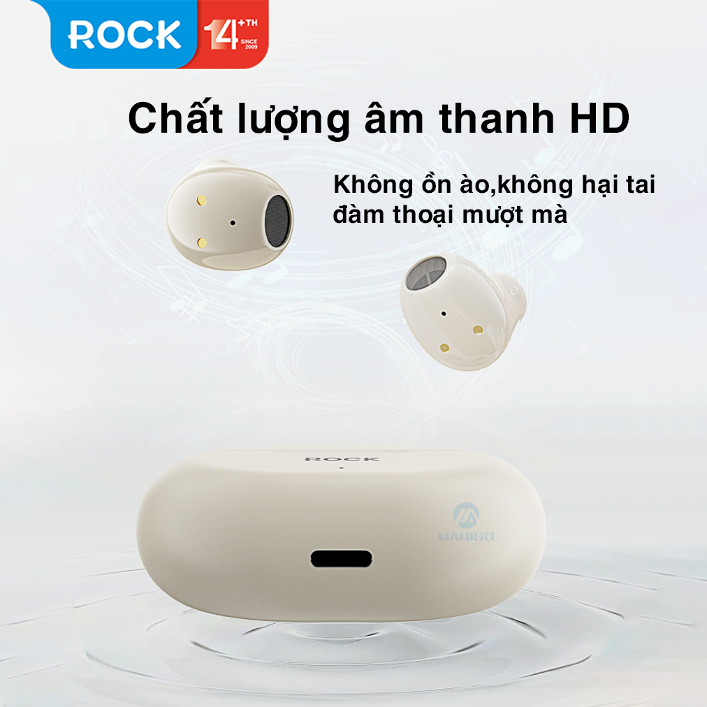 Tai nghe bluetooth không dây nhét tai Rockspace EB900 TWS có mic - Hàng chính hãng bảo hành 12 tháng