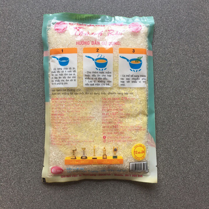 1 GÓI TẤM CHÁO DINH DƯỠNG ĂN DẶM CHO TRẺ EM THÀNH RÂU - 500G