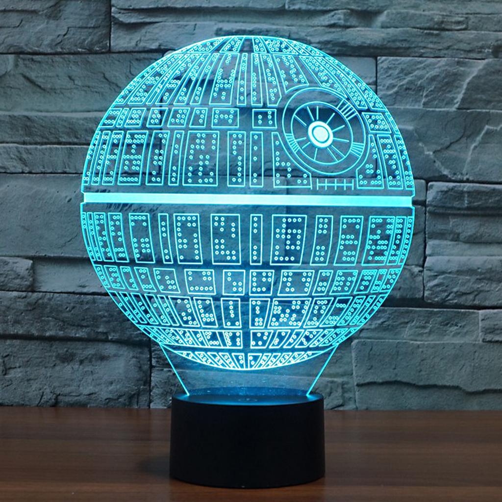 3D Illusion Acrylic Touch Decorating Lamp Light for Star War Multi-color