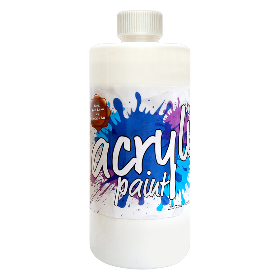 Chai Màu Vẽ Acrylic 300ml - Trắng