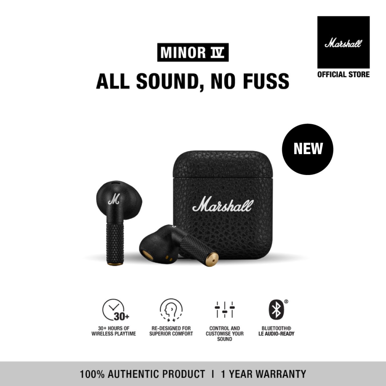 Tai nghe True wireless Marshall Minor IV - Hàng Chính Hãng