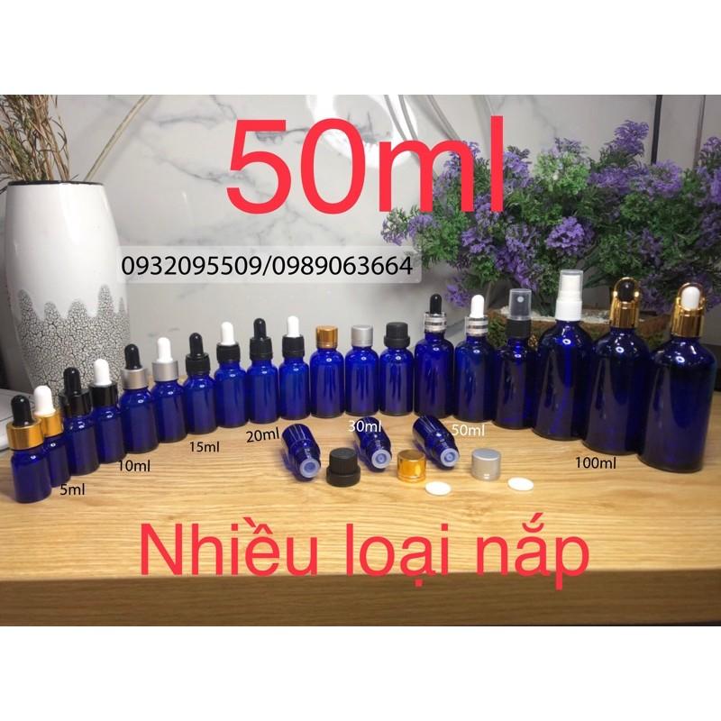 10 lọ chai 50ml xanh dương đựng serum muc phẩm tinh dầu