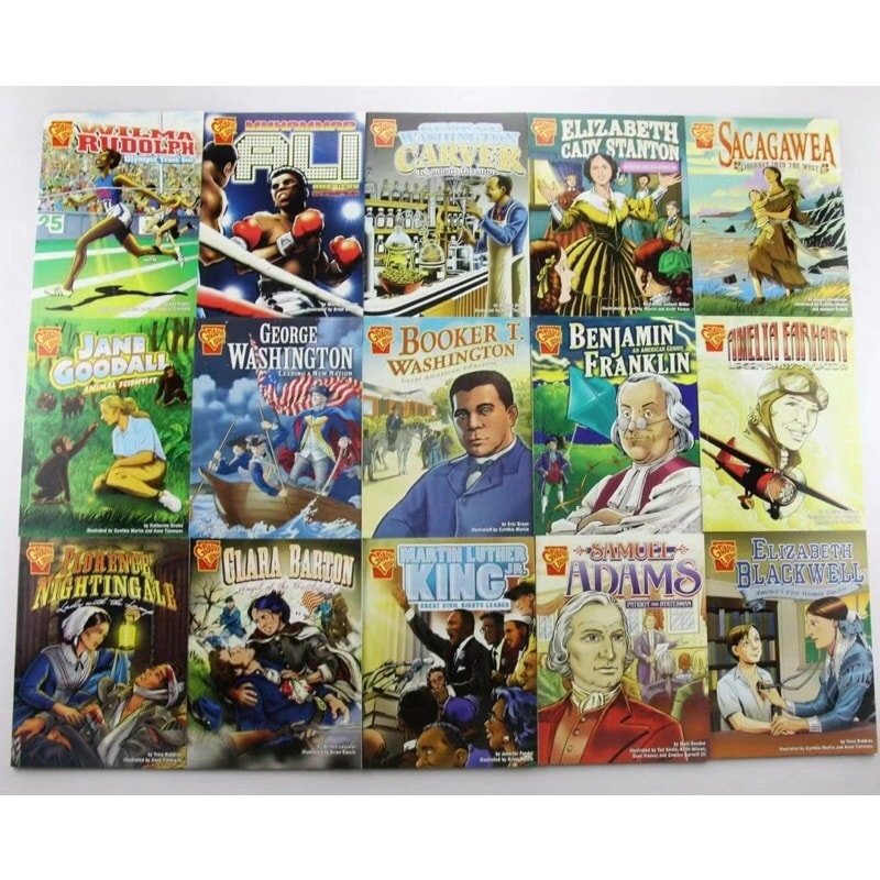 Graphic Library Of Heroes and Heroines - nhập khẩu- 15 books