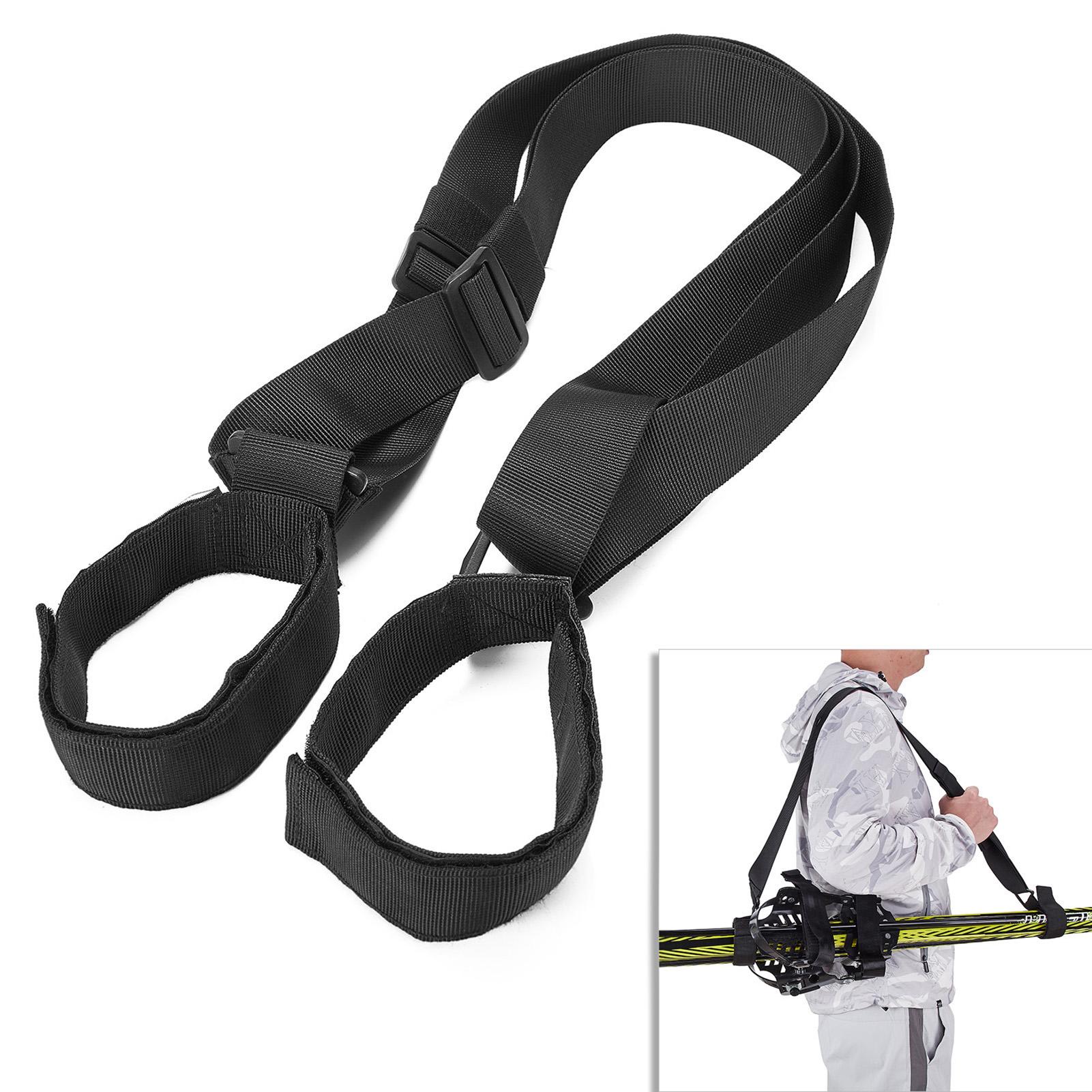 Ski & Poles Backpack Carrier Straps Adjustable Ski Shoulder Strap Ski Gear Holder Skiing Pole Nylon Strap Ski Accessory