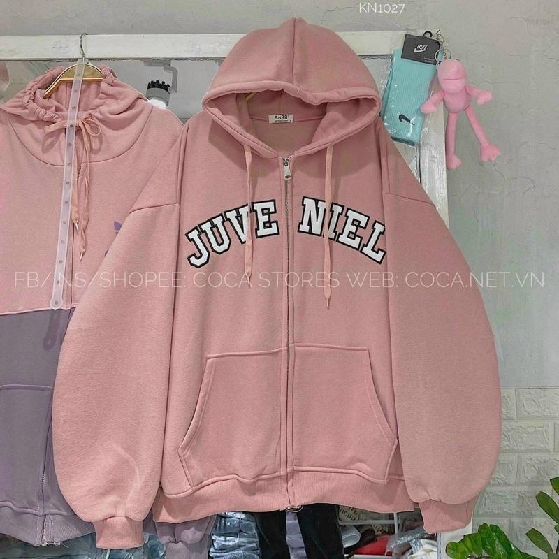 ÁO HOODIE NAM NỮ UNISEX - ÁO KHOÁC NỈ NGOẠI KHÓA Dây full zip HỌA TIẾT CHỮ Juve Niel  HOOIDE MỚI
