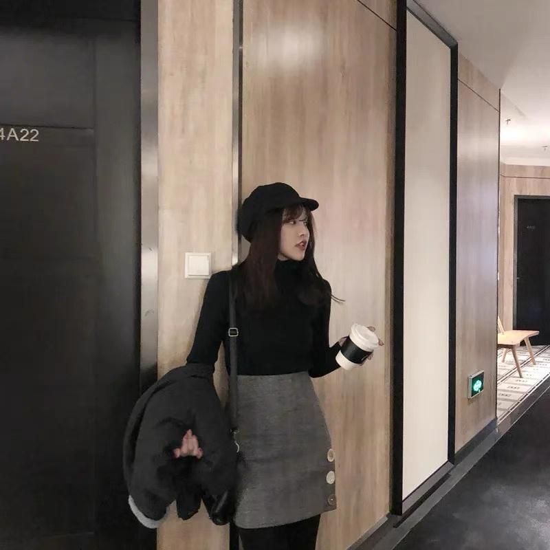 MS276 Áo len nữ cao cổ gân to