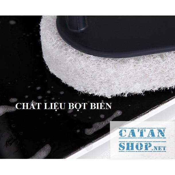 Bàn Chải Chà Cọ Rửa bọt biển, bàn chải Vệ Sinh Nhà Bếp Nhà Tắm Có Tay Cầm Dụng Cụ Lau Chùi Thông Minh GD373-BCBotBien