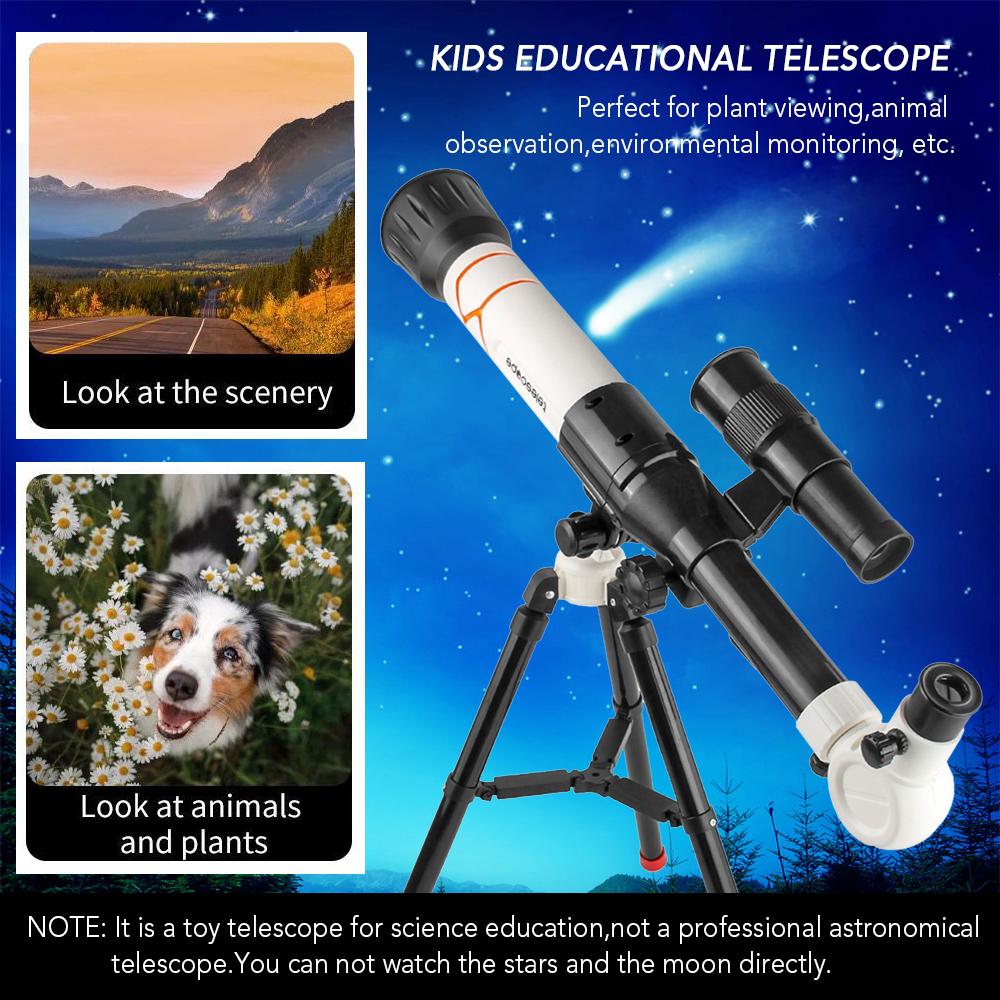 Kids Educational Telescopes with 3 Magnification Eyepieces Phone Clip for Children Beginners