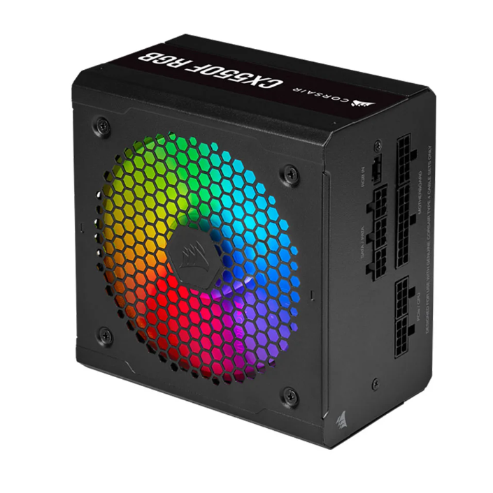 Nguồn máy tính Corsair CX550F 550W RGB 80 Plus Bronze (Black/White) - Hàng Chính Hãng