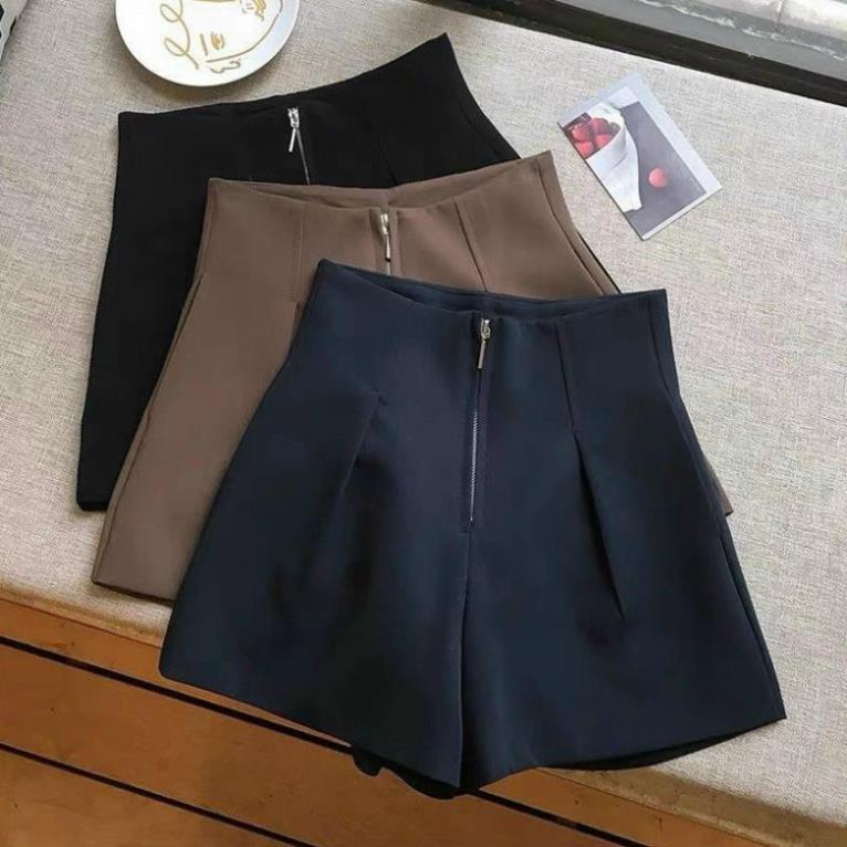 Quần sooc nữ cạp cao ️LẺ BẰNG SỈ ️ Quần short chất tuyết mưa, ống rộng, tạo hiệu ứng chân dài miên man cho chị em