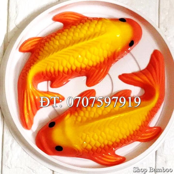 Khuôn làm bánh, rau câu, khuôn ép xôi, giò chả 2 con cá chép - Loại 30 cm - Mã số Q 1743