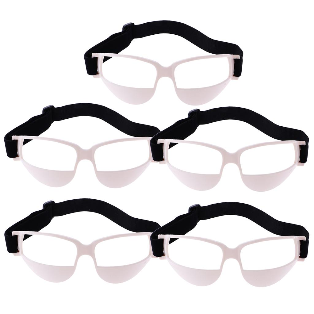 Professional Basketball Glasses Dribble Dribbling Specs Anti Down Goggles Basketball Training Aid, White or Black